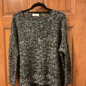 Elan Black and White Crew Neck Sweater